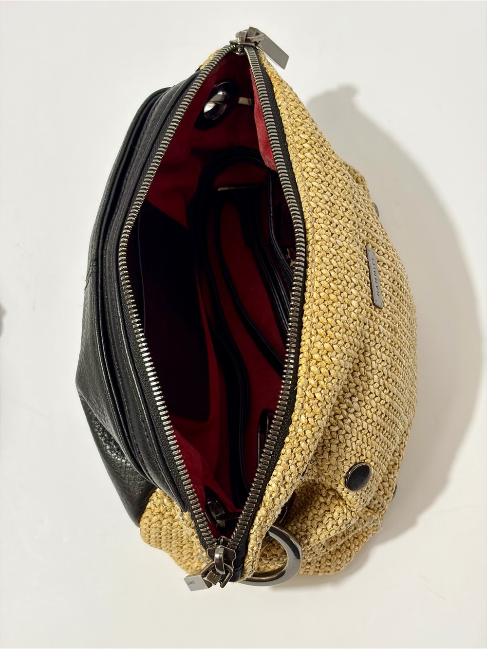 Hammitt Daniel Crossbody Clutch in Chaparral Raffia and gunmetal hardware - Picture 10 of 12